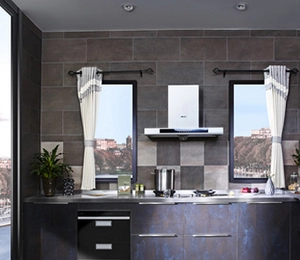 Design de cozinha moderna com armário de suspensão de parede de cozinha
