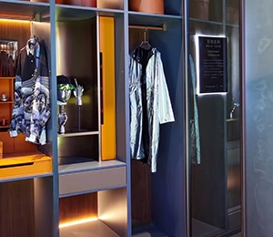 Conjunto de móveis de quarto de guarda-roupa de aço inoxidável de luxo estilo moderno